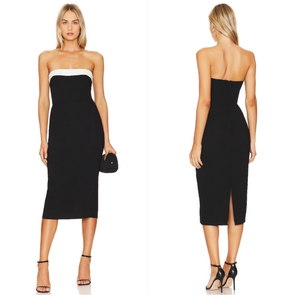 Amanda Uprichard x REVOLVE Kerry Midi Dress in Black and White